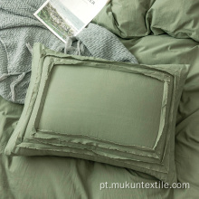 Padrão de quadro retangular conjunto de cama de cama de algodão conjunto